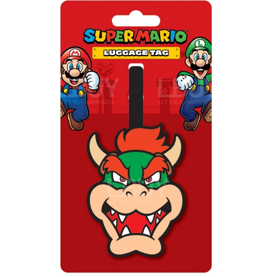 Super Mario Bowser luggage bag tag with write on address label | Pyramid