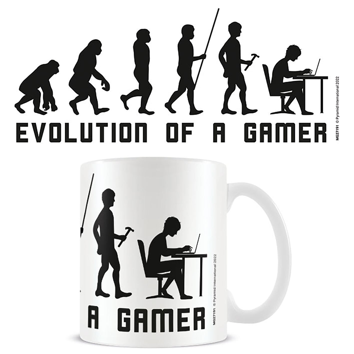 Evolution Of A Gamer slogan official mug 11oz/315ml white ceramic | Pyramid