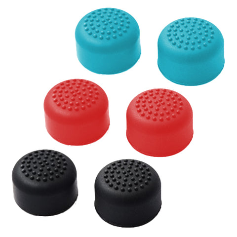 ZedLabz silicone dotted grip thumb stick extender caps for Nintendo Switch joy-con controllers - 6 pack multi colour