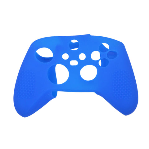 Skin grip cover for Xbox Series X controller soft silicone rubber with ribbed handle - Blue | ZedLabz