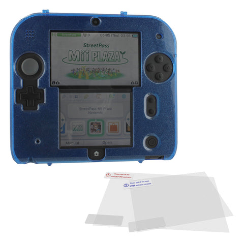 Zedlabz polycarbonate plastic hard case & screen protector kit for Nintendo 2DS - Blue