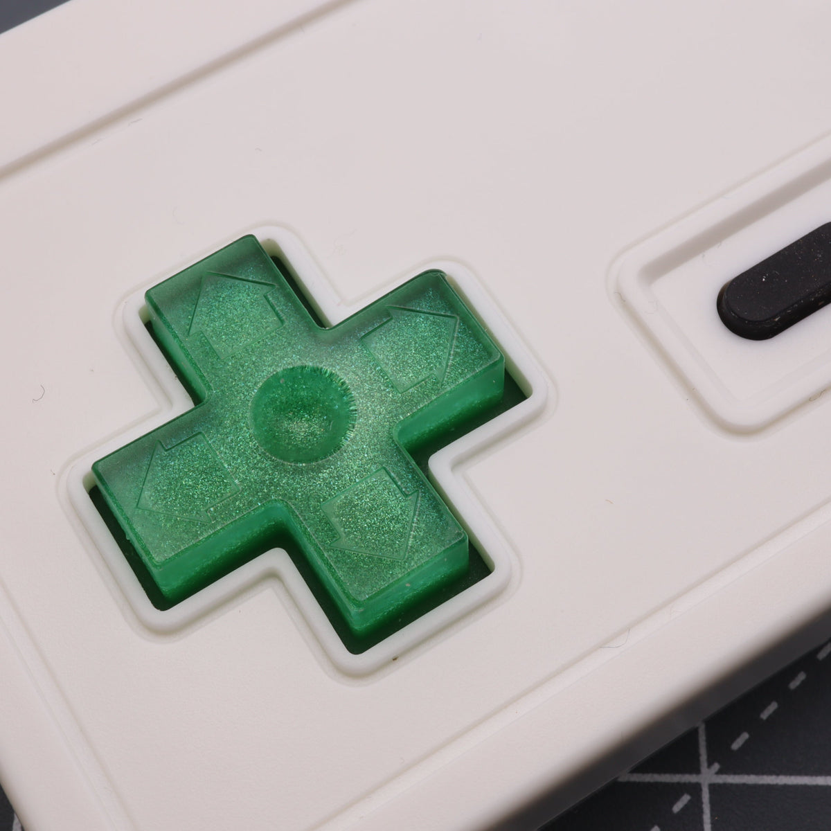 Hand cast custom resin buttons for Nintendo NES controller NES-004 (also fits Game Boy DMG-01) - Lime Candy | Lab Fifteen Co
