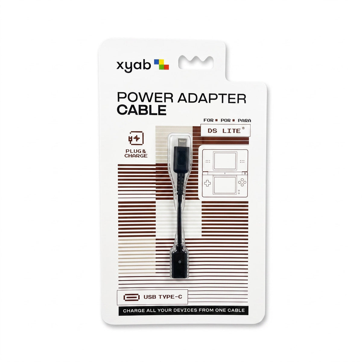 USB-C power adapter cable for Nintendo DS Lite | XYAB - 2