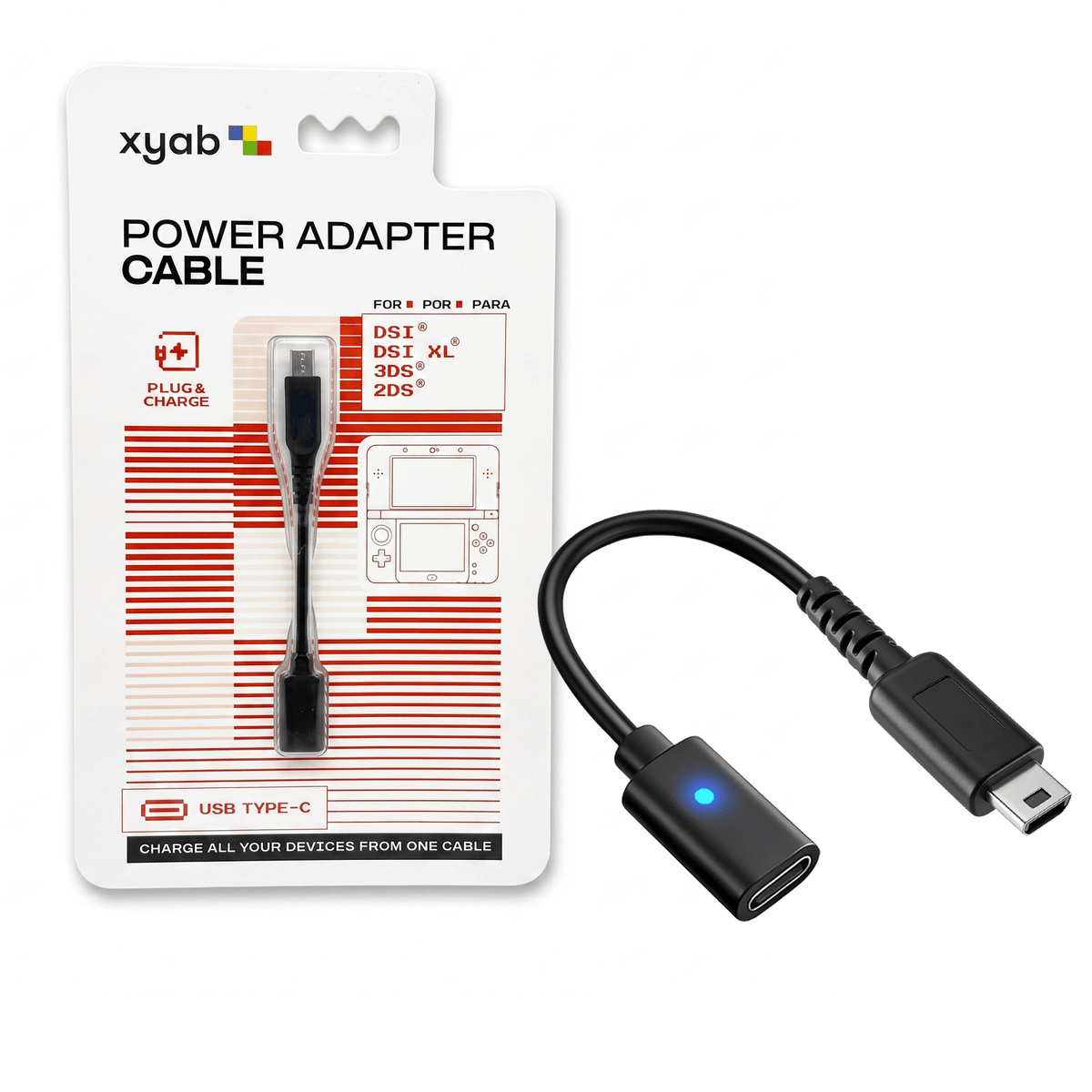 USB-C power adapter cable for Nintendo DSi | XYAB - 1