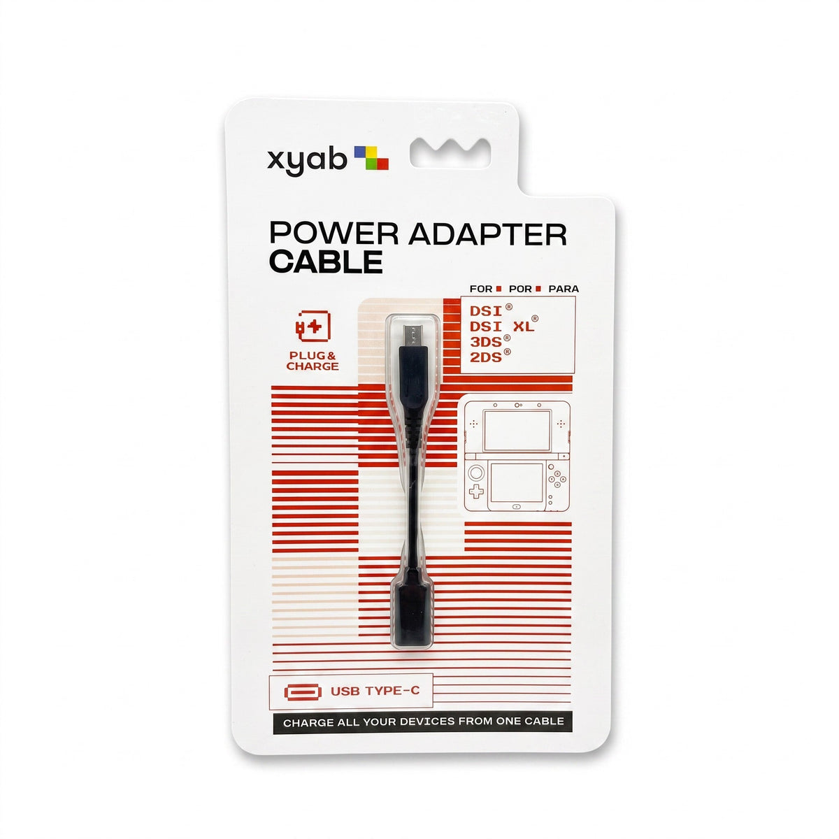 USB-C power adapter cable for Nintendo DSi | XYAB - 2