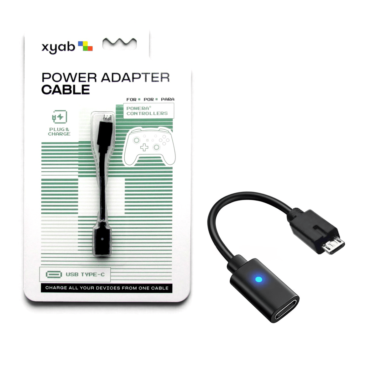 USB-C power adapter cable for PowerA controllers | XYAB