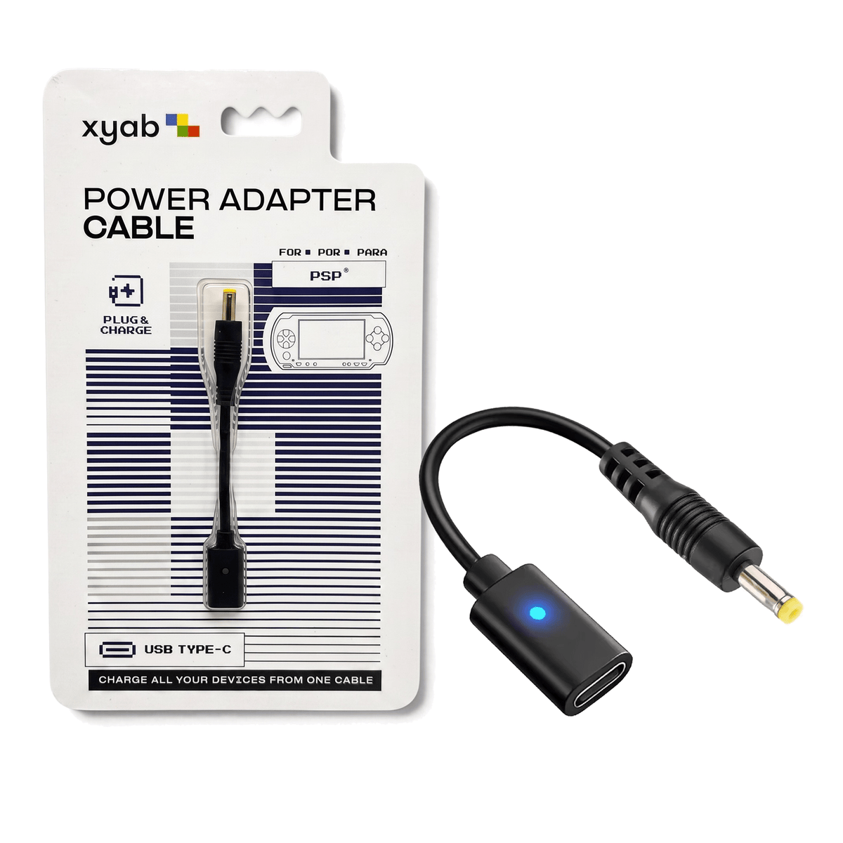 USB-C power adapter cable for Sony PSP 1000, 2000 & 3000 | XYAB - 1