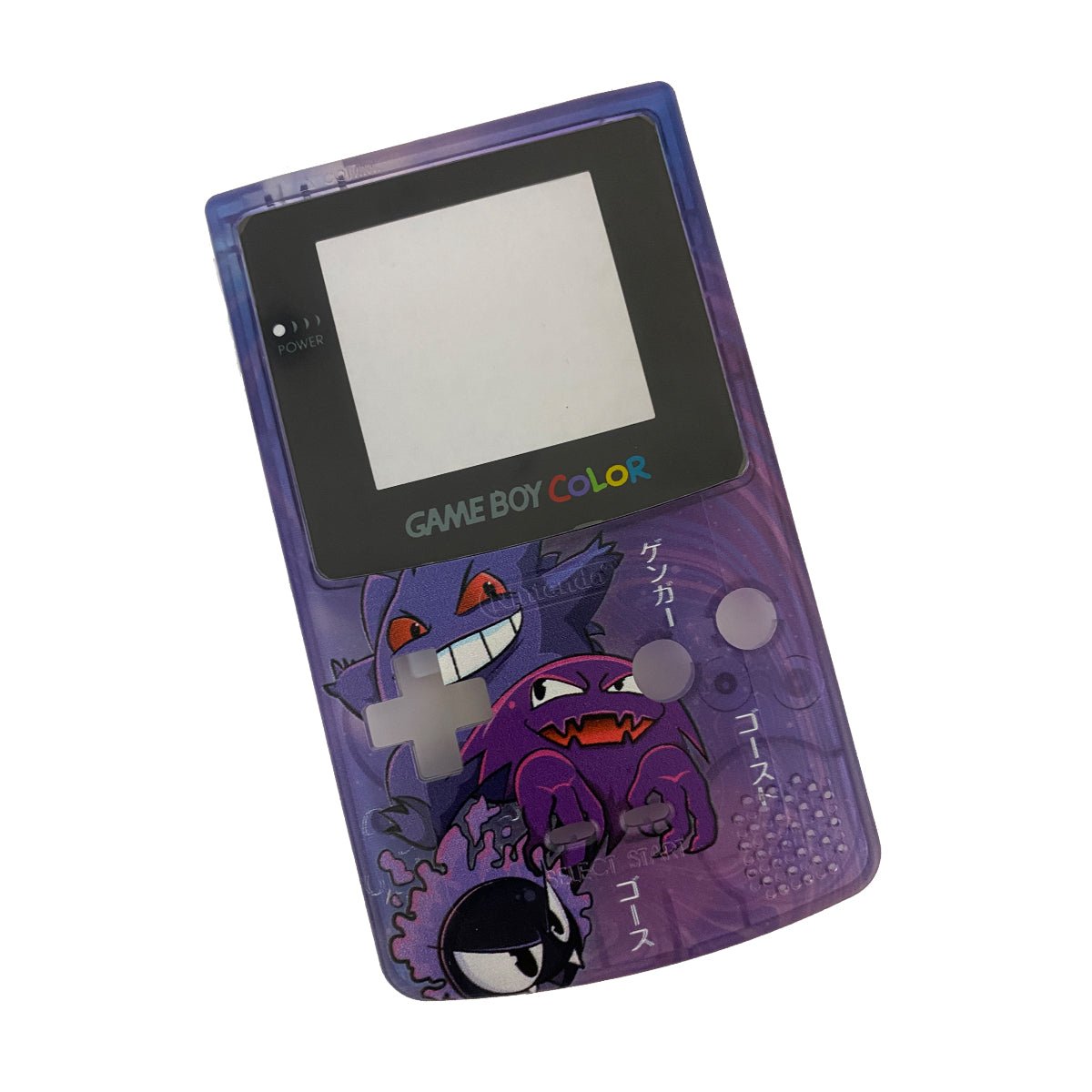 UV printed design by Jamesyplays - Gengar Evo style housing shell case kit for Nintendo Game Boy Color - Clear purple | ZedLabz - 1