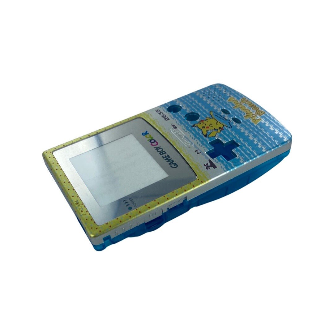 UV Printed shell for Nintendo Game Boy Color custom surfing Pikachu inspired design - UV printed front & clear blue back housing | Nextstopplease - 3