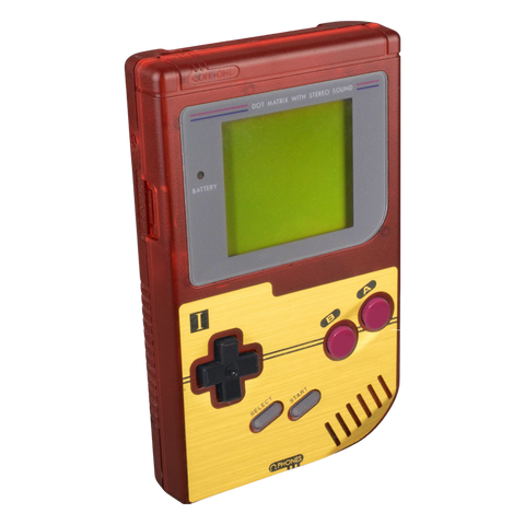 Famicom Style veneer sticker for Game Boy DMG-01 console - metallic gold | Rose Colored Gaming