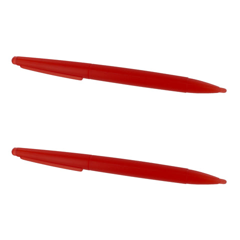 Large Semi Transparent Stylus Pens For Nintendo DS Family - 2 Pack Red | ZedLabz