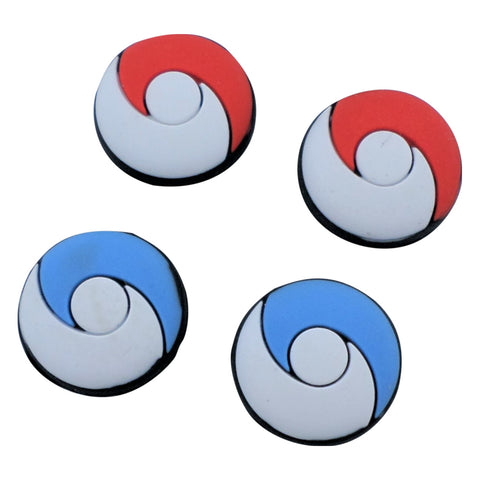 Thumb stick caps for Nintendo Switch Lite & Switch Joy-Con silicone grips Pokemon Taiji style - 4 pack Blue & Red | ZedLabz
