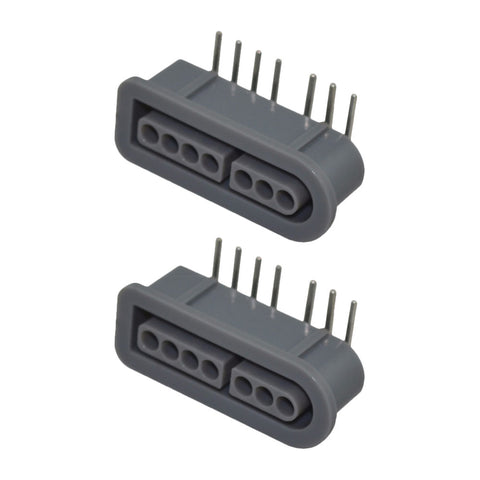 Controller port for Nintendo SNES console 7 pin 90 degree female connector - 2 pack Grey | ZedLabz