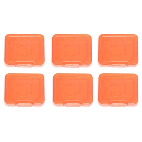 Cases for SD SDHC & Micro SD memory cards tough plastic storage holder covers - 6 pack Orange | ZedLabz