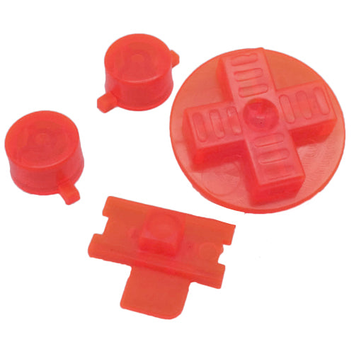 Replacement Button Set For Nintendo Game Boy DMG-01 - Clear Red | ZedLabz