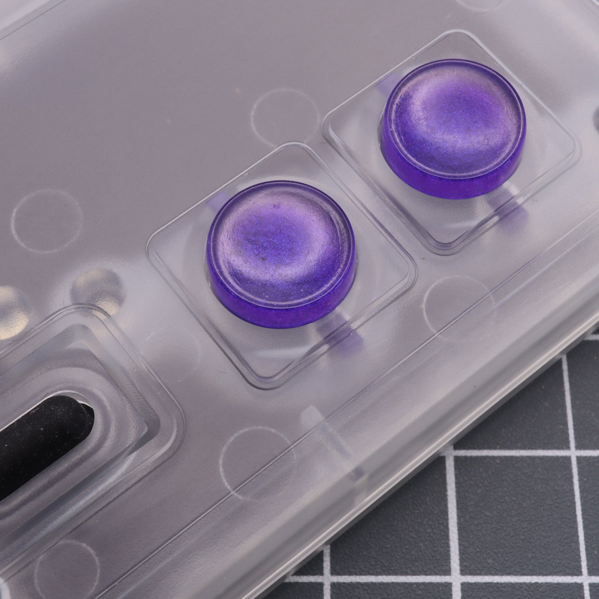 Hand cast custom resin buttons for Nintendo NES controller NES-004 (also fits Game Boy DMG-01) - Grape Candy | Lab Fifteen Co