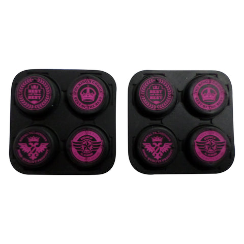 Thumb grips for Sony PS Vita 1000 & 2000 Slim console silicone rubber replacement thumbstick caps - 8 pack black & pink | ZedLabz