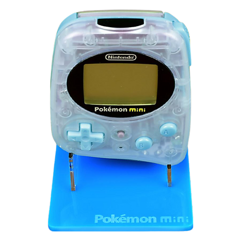 Display stand for Nintendo Pokemon Mini handheld console - Wooper Blue | Rose Colored Gaming