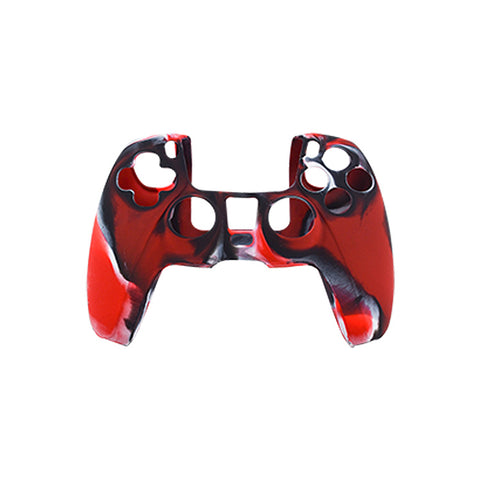 Cover grip for Sony PS5 controller soft silicone rubber skin with ribbed handle - Camo Red | ZedLabz