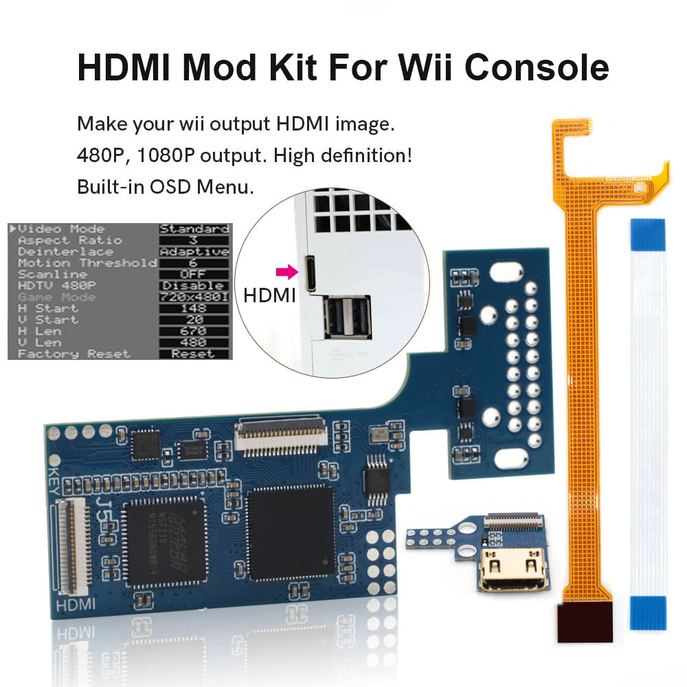 Internal HDMI mod kit for Wii 1080p digital | Hispeedido