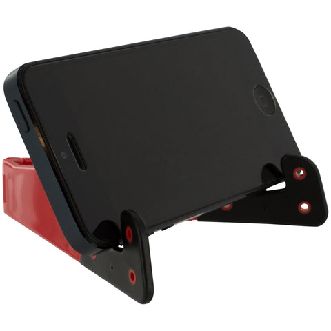 Stand for iPhone Samsung Tablet Mini travel holder foldable hard adjustable - Red | ZedLabz