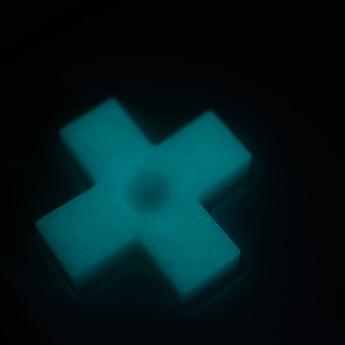 Hand cast custom resin buttons for Nintendo NES controller NES-004 (also fits Game Boy DMG-01) - Glow in the Dark Aqua | Lab Fifteen Co