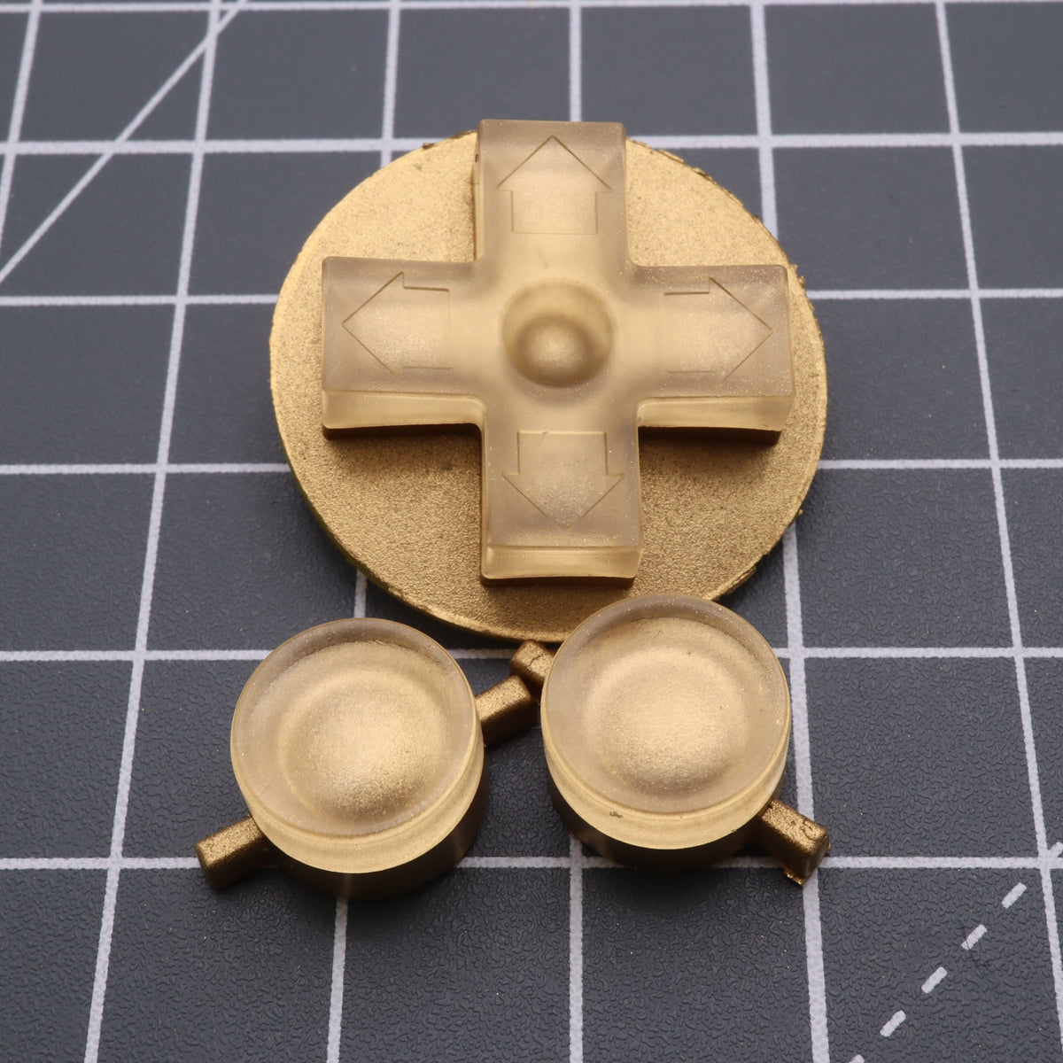 Hand cast custom resin buttons for Nintendo NES controller NES-004 (also fits Game Boy DMG-01) - Metallic Gold | Lab Fifteen Co