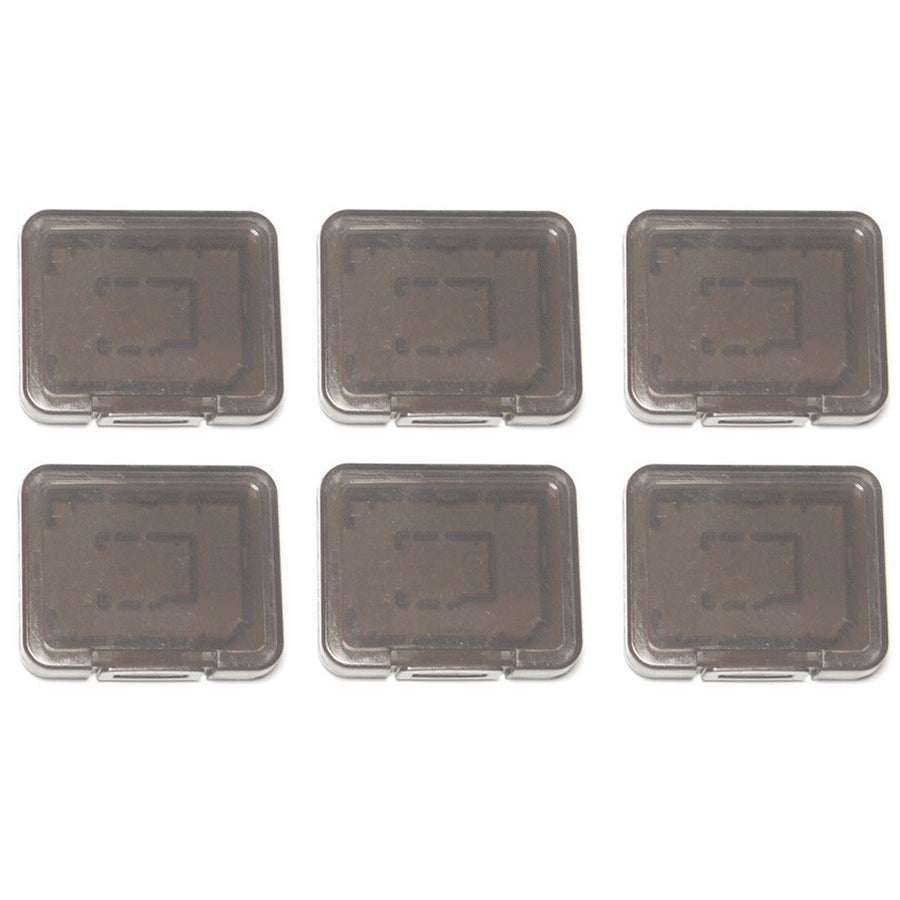 Cases for SD SDHC & Micro SD memory cards tough plastic storage holder covers - 6 pack Black | ZedLabz