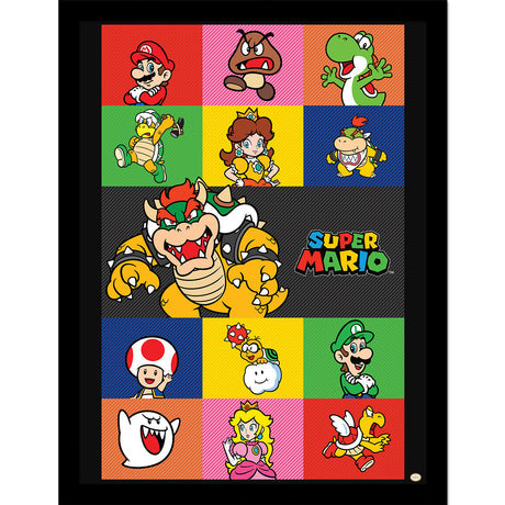 Super Mario characters framed collector print 30 x 40cm | Pyramid