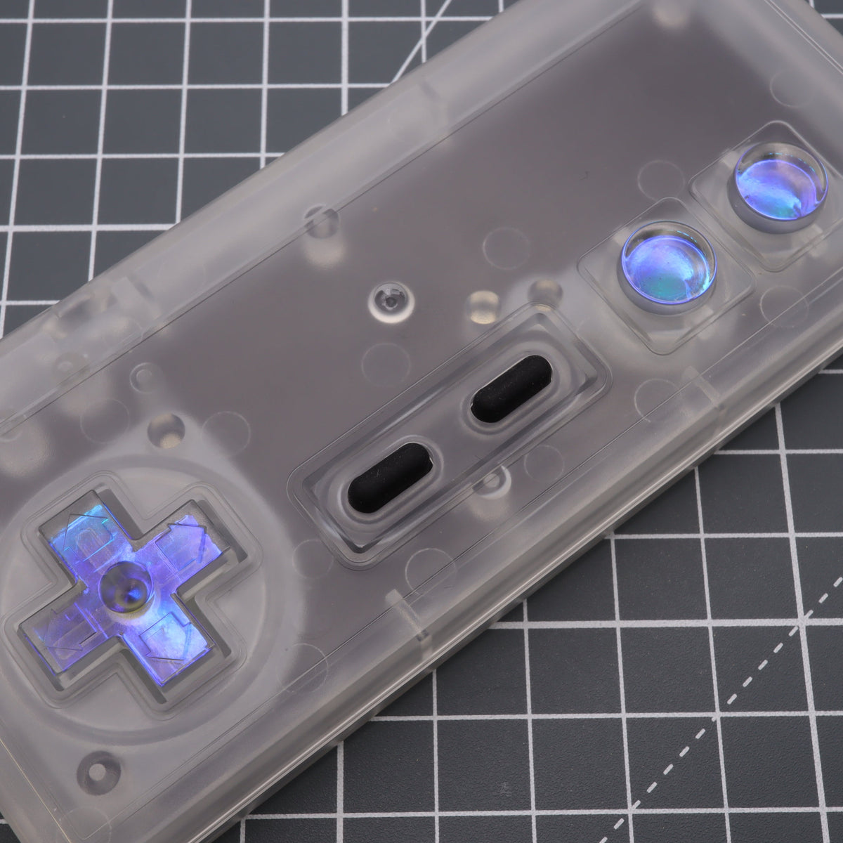 Hand cast custom resin buttons for Nintendo NES controller NES-004 (also fits Game Boy DMG-01) - Midnight Opal | Lab Fifteen Co