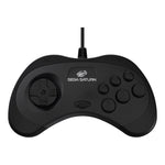 Wired controller pad for Sega Saturn officially licensed - 10ft (3 meters) Black | Retro-Bit