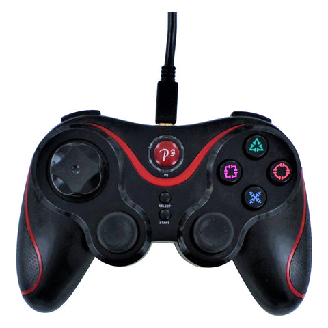 Wired controller for PS3 with 3M cable - Black & Red REFURB | ZedLabz