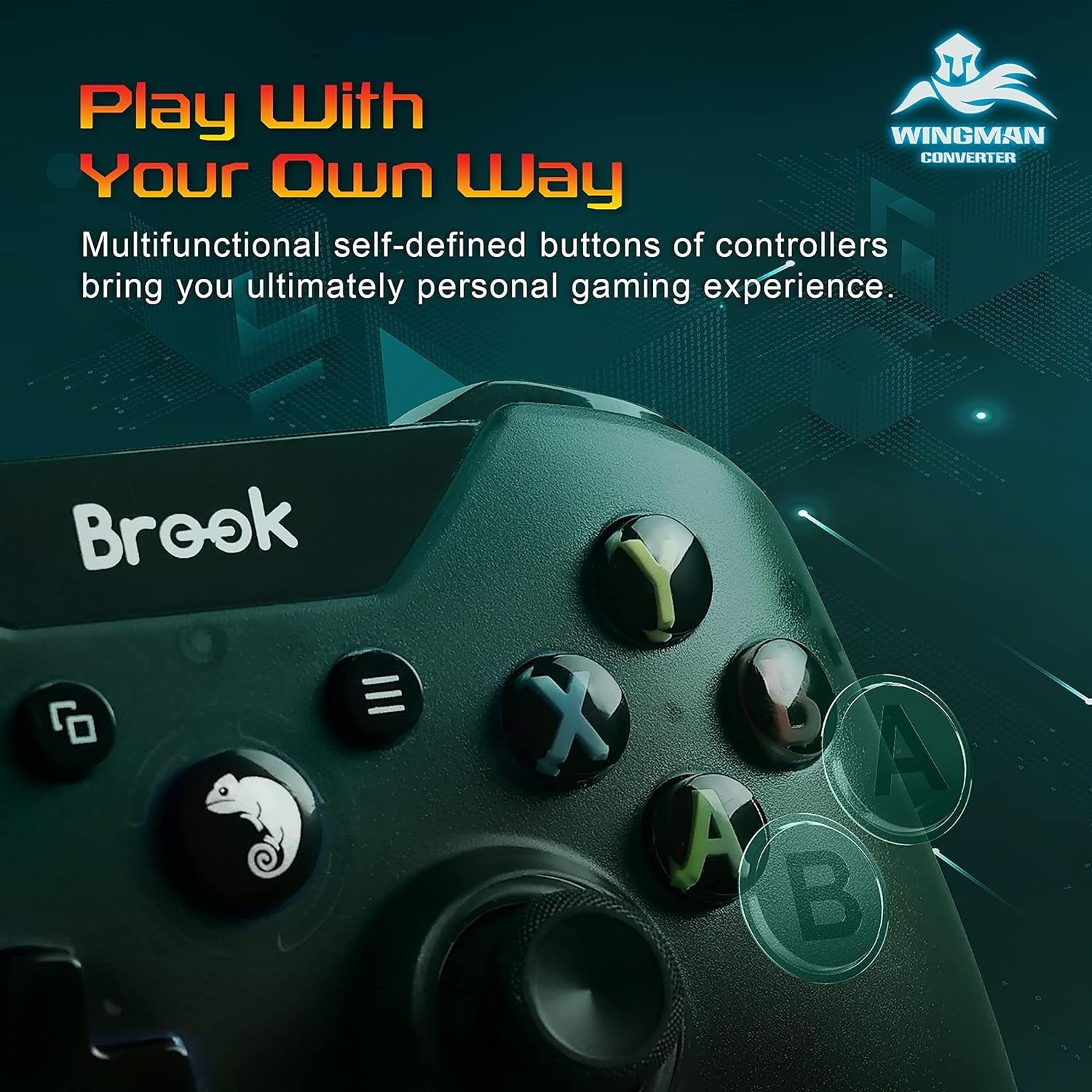 Wingman PS2 Converter for Xbox 360, Xbox One, Xbox Series X|S, PS5, PS4, PS3, Switch Pro Controller to PS2, PS1 & PS Classic - Black | Brook - 8