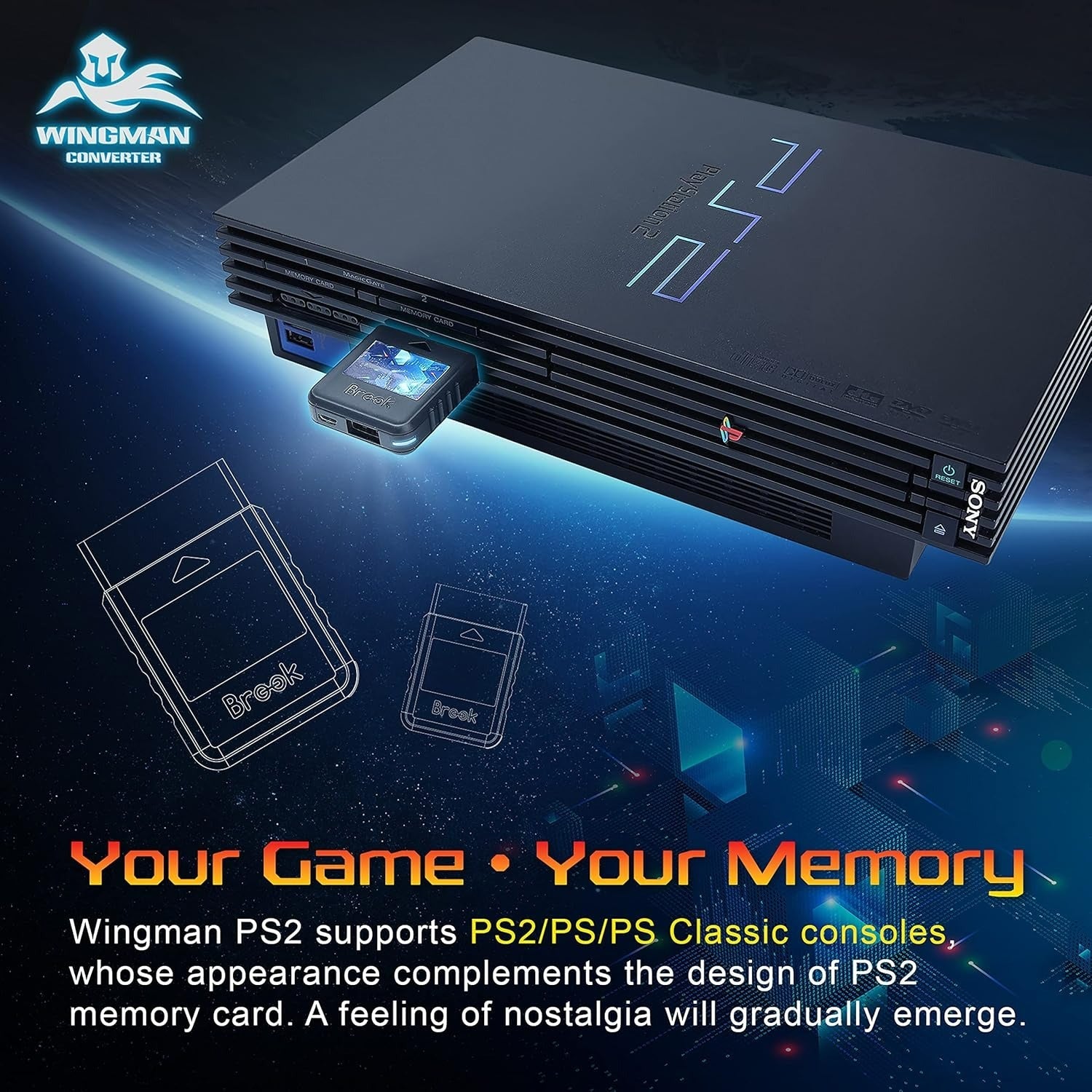 Wingman PS2 Converter for Xbox 360, Xbox One, Xbox Series X|S, PS5, PS4, PS3, Switch Pro Controller to PS2, PS1 & PS Classic - Black | Brook - 5