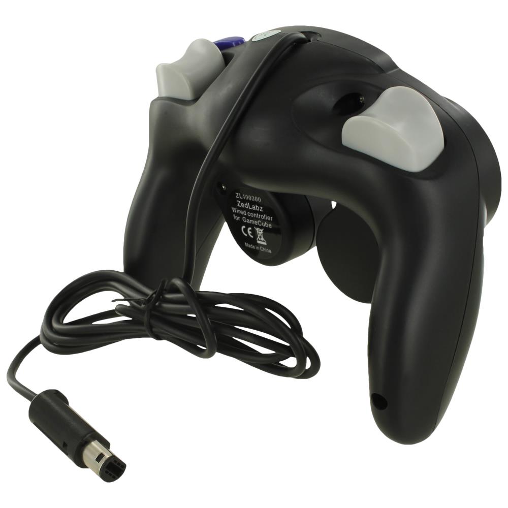 Wired controller for Nintendo GameCube GC vibration gamepad with turbo function - Black | ZedLabz - 4