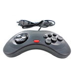 Wired controller for Sega Saturn compatible replacement with 1.8m cord - black | ZedLabz - 3