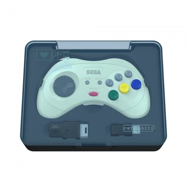 Wireless Controller for Sega Saturn, PC, & Mac 2.4G - White | Retro - Bit - 5