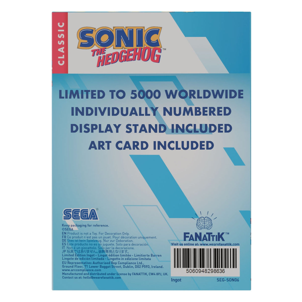 Sonic the Hedgehog Limited Edition Ingot | Fanattik