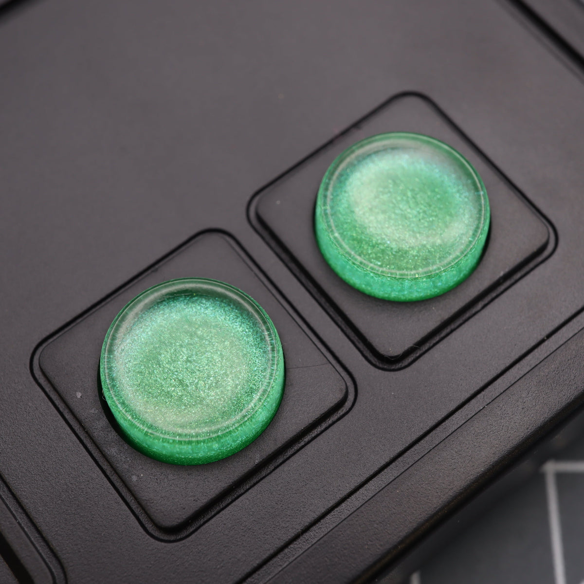 Hand cast custom resin buttons for Nintendo NES controller NES-004 (also fits Game Boy DMG-01) - Lime Candy | Lab Fifteen Co