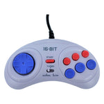 Compatible wired controller for Sega Mega Drive (Genesis) & Master System replacement - Grey | ZedLabz