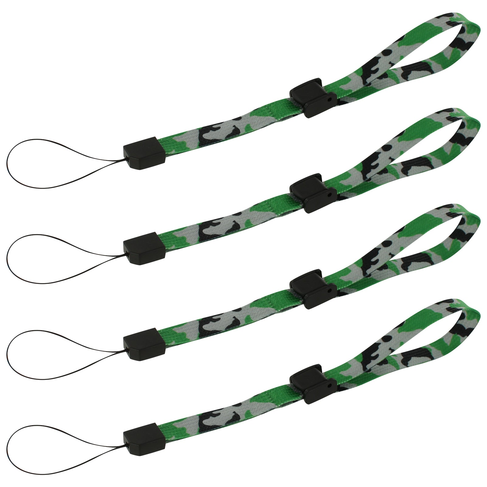 Wrist strap for handheld games consoles, cameras & mobiles adjustable – 4 pack Grey & Green Camouflage | ZedLabz - 1