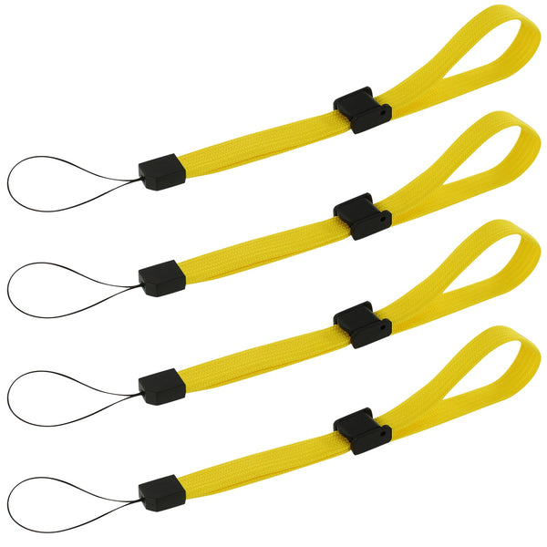 Wrist strap for handheld games consoles, cameras & mobiles adjustable – 4 pack yellow | ZedLabz