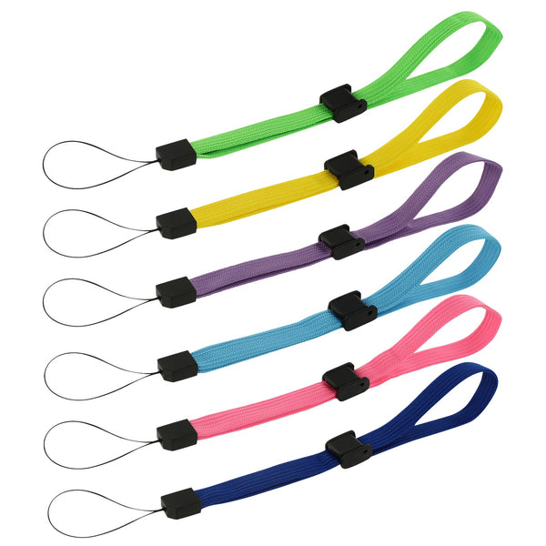 Wrist strap for handheld games consoles, cameras & mobiles adjustment - 6 pack multi colour | ZedLabz
