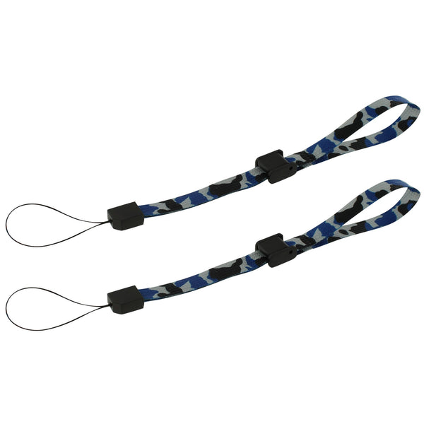 Wrist strap for Wii DS 3DS PSP Vita Camera Mobile Phone adjustable - 2 pack Blue Grey Camo | ZedLabz