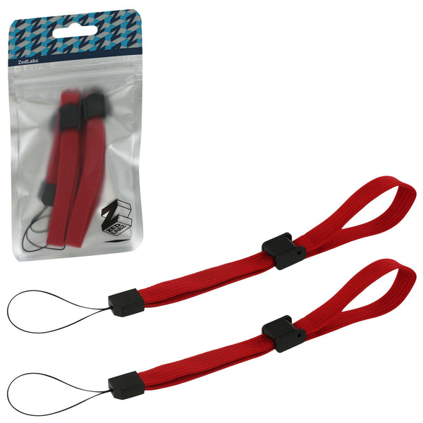 Wrist strap for Wii DS 3DS PSP Vita Camera Mobile Phone adjustable - 2 pack Red | ZedLabz