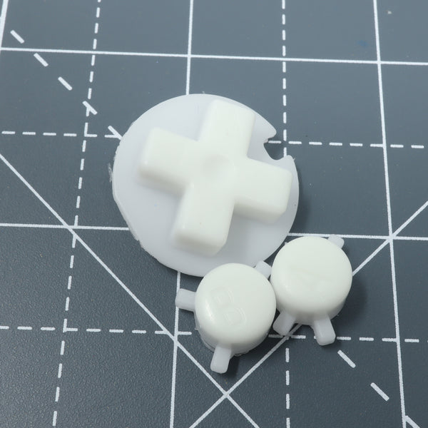 Hand cast custom resin buttons for Nintendo Game Boy Pocket MGB-001 GBP - Glow in the dark blue | Lab Fifteen Co