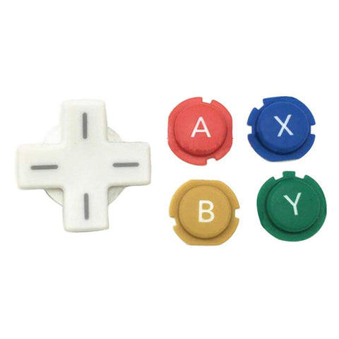Button set for New 3DS Nintendo replacement A B X Y D-pad - white | ZedLabz