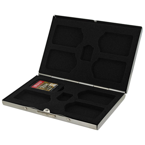 ZedLabz aluminium metal 8 in 1 game cartridge card holder travel storage case for Nintendo Switch - silver