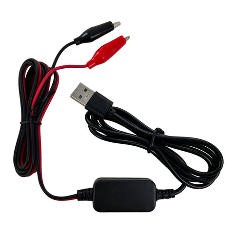 Alligator / crocodile clip to USB test cable 5V to 3.2V, ideal for handheld console testing - 1.5M | ZedLabz