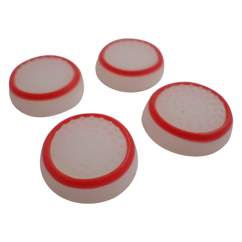 Glow in the dark dotted thumbstick grips for PS4  - 4 pack white & red | ZedLabz